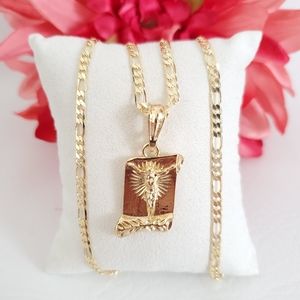 Jesus Script Gold Plated Necklace